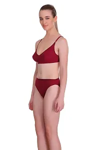 Embibo Maroon Color Lingerie Set-thumb2