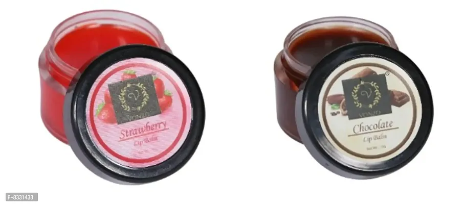 Vonzo Lip Balm For Dry Damaged and Chapped Lips  combo of strawberry and chocolate