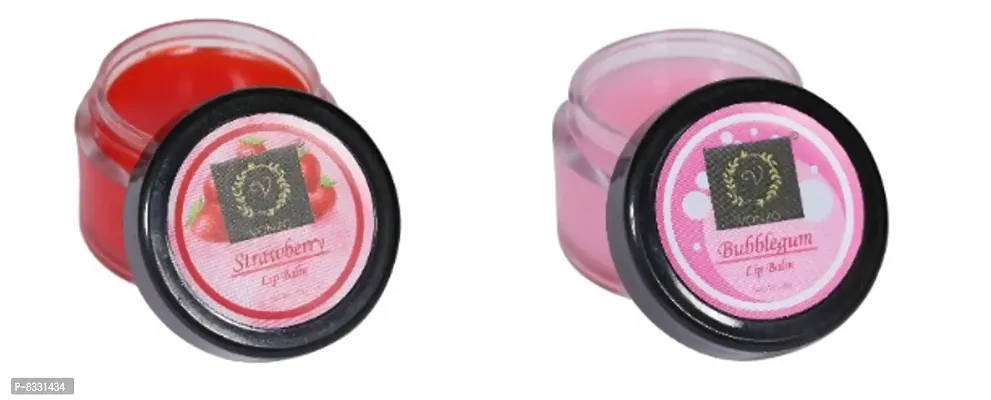 Vonzo Lip Balm For Dry Damaged and Chapped Lips  combo of strawberry and bubblegum-thumb0