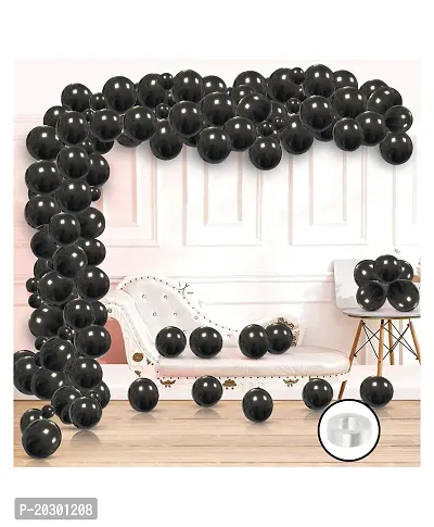 Black Metallic Balloon Garland Arch Kit For Party Decorationnbsp;nbsp;(Pack of 101)-thumb0