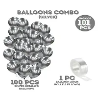 Silver Metallic Balloon Garland Arch Kit For Party Decorationnbsp;nbsp;(Pack of 101)-thumb2