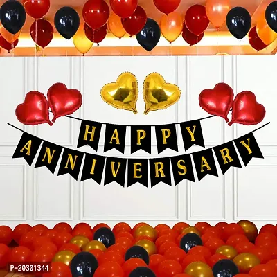 Happy Anniversary Balloon Decoration Kit (Red) Pack Of 35-thumb0