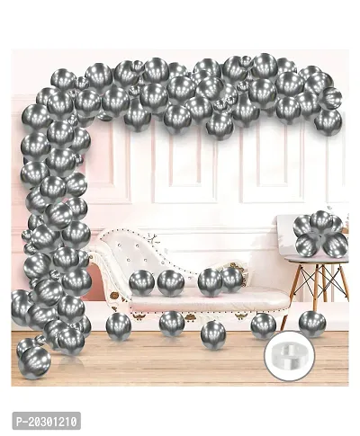 Silver Metallic Balloon Garland Arch Kit For Party Decorationnbsp;nbsp;(Pack of 101)