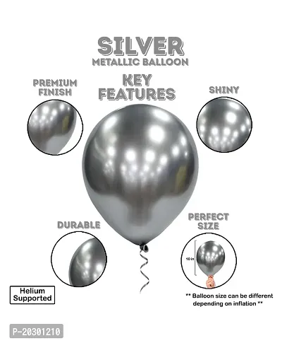 Silver Metallic Balloon Garland Arch Kit For Party Decorationnbsp;nbsp;(Pack of 101)-thumb2