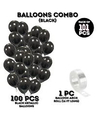 Black Metallic Balloon Garland Arch Kit For Party Decorationnbsp;nbsp;(Pack of 101)-thumb2