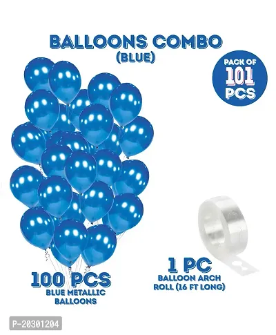 Blue Metallic Balloon Garland Arch Kit For Party Decorationnbsp;nbsp;(Pack of 101)-thumb3