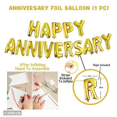 Happy Anniversary Balloon Decoration Kit (Red) Pack Of 27-thumb3