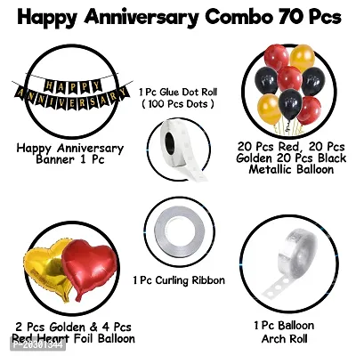 Happy Anniversary Balloon Decoration Kit (Red) Pack Of 35-thumb2