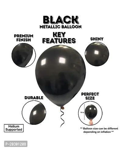 Black Metallic Balloon Garland Arch Kit For Party Decorationnbsp;nbsp;(Pack of 101)-thumb2