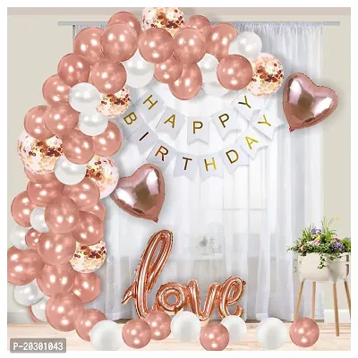 Happy Birthday Love Decoration Balloon Arch Garland DIY Combo Kit 80 Items For Girls (Happy Birthday Love)