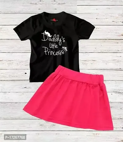 Fabulous Black Cotton Solid Top With Bottom For Girls