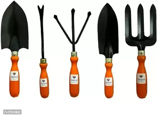 Big And Small Trowels i Weeder Cultivator And Fork for Home Gardening Tools Kit Garden Tool Kit Tools Pack of 5-thumb0