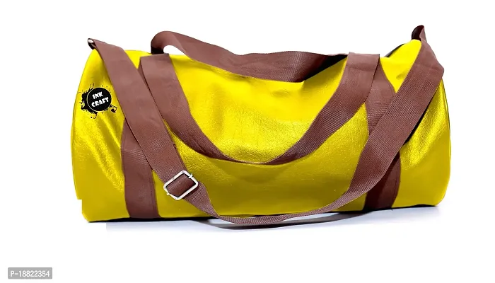 InkCraft Polyester 25 Ltr Yellow Sports Duffle-thumb0