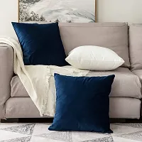 ink craft Velvet 200 TC Pillow Cover, 24 x 24 Inch, Blue, 2 Pieces-thumb2