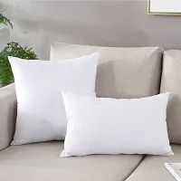 TAOSON Decorative 100% Cotton Canvas Square Solid Toss Pillowcase Cushion Cover Pillow Case with Hidden Zipper Closure Only Cover No Insert - White 12x20(30x50cm)-thumb1