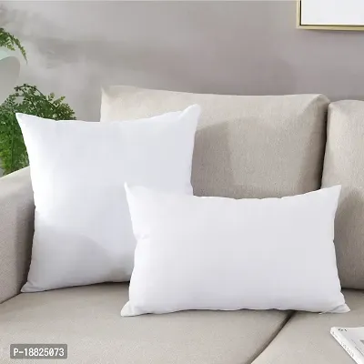 TAOSON Decorative 100% Cotton Canvas Square Solid Toss Pillowcase Cushion Cover Pillow Case with Hidden Zipper Closure Only Cover No Insert - White 12x20(30x50cm)-thumb2