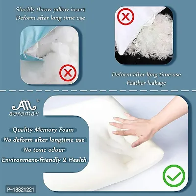 AM AEROMAX 12?20 Premium Hypoallergenic Memory Foam Lumbar Throw Pillow Insert Sham Rectangle for Decorative Cushion Bed Couch Sofa-thumb3