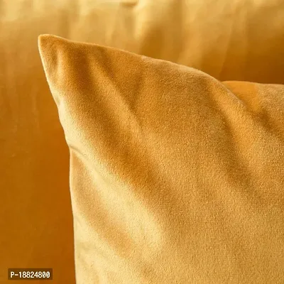 ink craft Velvet Gold Soft Solid Square Throw Pillow Covers Set, 24 X 24-thumb5