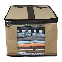 Ink Craft Non Woven Fabric Saree Cover/shirt/Jeans Clothes Organiser For Wardrobe Set with Transparent Window, zipper closure Extra Large cloth storage bag-thumb3