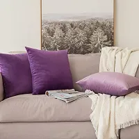 ink craft Velvet 200 TC Pillow Cover, 18 x 18 Inch, Purple, 2 Pieces-thumb2