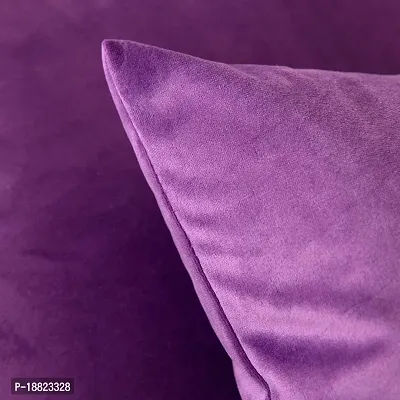 ink craft Velvet 200 TC Pillow Cover, 18 x 18 Inch, Purple, 2 Pieces-thumb5