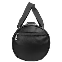 Black Faux Leather Duffle (35 cm)-thumb2