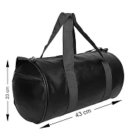 Black Faux Leather Duffle (35 cm)-thumb4