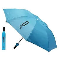 Aqua Wine Bottle Umbrella: Stylish Windproof Double Layer Canopy with UV Protection  Rain Cover for Men, Women, and Kids-thumb1