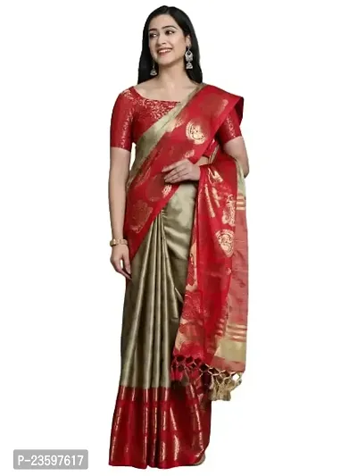 Self Design Ikkat Cotton Silk Saree (B-thumb0