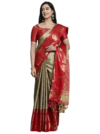 Fancy Blend Saree with Blouse Piece for Women