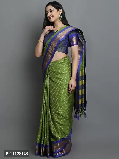 Fancy Cotton Silk Saree with Blouse Piece for Women-thumb3