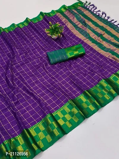 Fancy Cotton Silk Saree with Blouse Piece for Women-thumb0