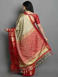 Fancy Cotton Blend Saree with Blouse Piece for Women-thumb1