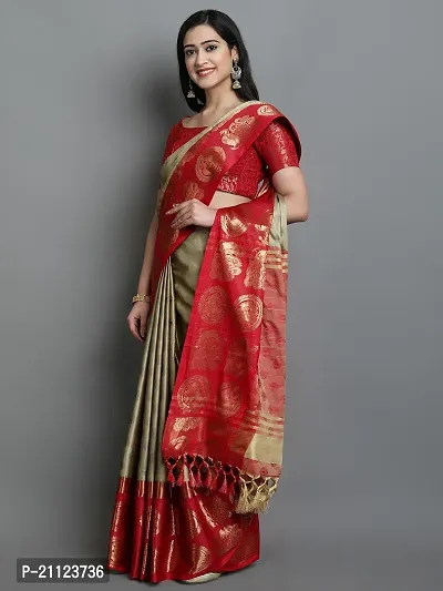 Fancy Cotton Blend Saree with Blouse Piece for Women-thumb3