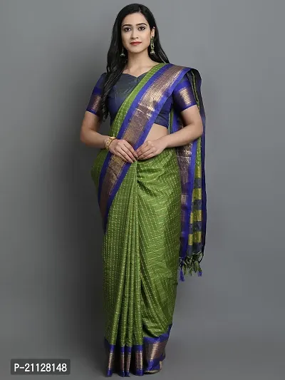 Fancy Cotton Silk Saree with Blouse Piece for Women-thumb0