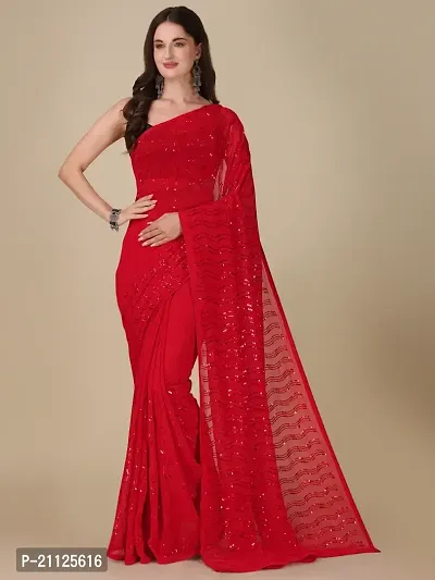 Fancy Georgette Saree with Blouse Piece for Women-thumb2