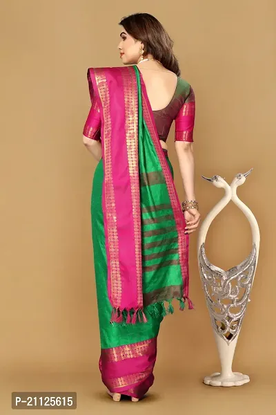 Fancy Cotton Silk Saree with Blouse Piece for Women-thumb2