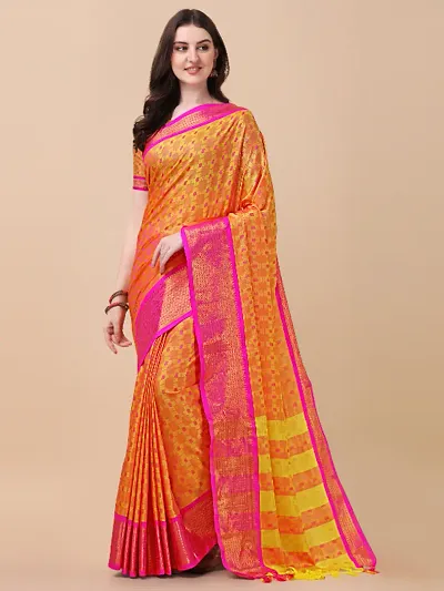 New In Cotton Silk Saree with Blouse piece 