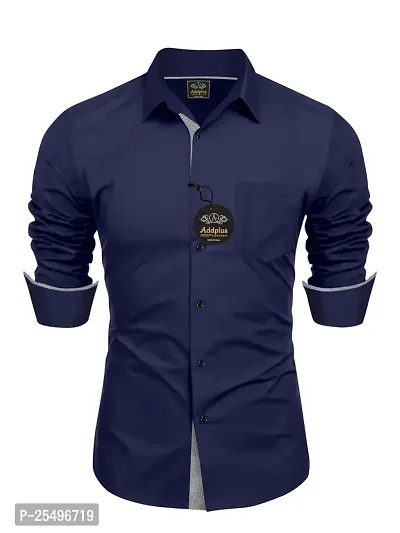 Reliable Blue Cotton Solid Long Sleeve Formal Shirts For Men