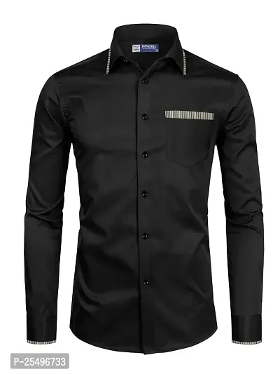 Reliable Black Cotton Solid Long Sleeve Formal Shirts For Men