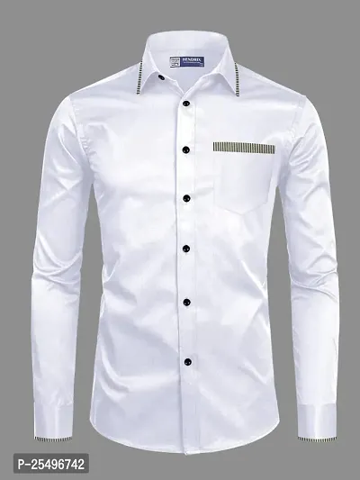 Reliable White Cotton Solid Long Sleeve Formal Shirts For Men-thumb0