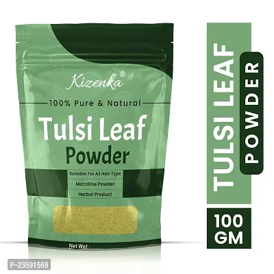 KIZENKA Tulsi Leaf Powder With 100% Organic 100Gm - (Pack of 1)