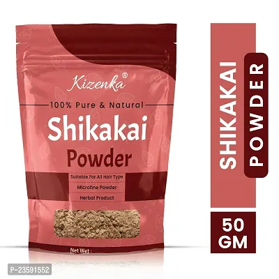 KIZENKA 100% Natural Shikakai Powder for Hair Growth and Shine 50g (Pack of 1)-thumb0