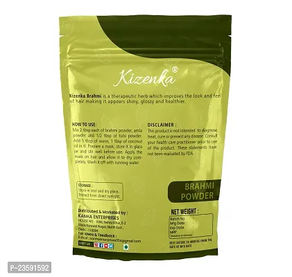 KIZENKA chemical free pure Brahmi powder for hair treatments  hair growth 50GM ( Pack of 1)-thumb2