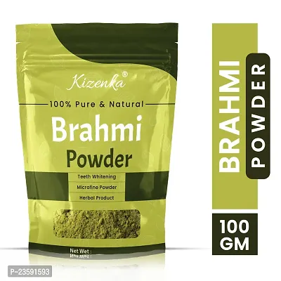 KIZENKA chemical free pure Brahmi powder for hair treatments  hair growth 100GM ( Pack of 1)