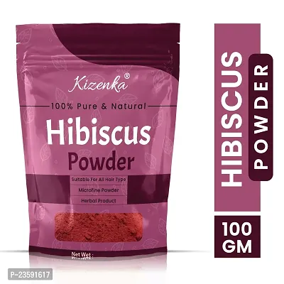 KIZENKA Hibiscus Flower Powder for Natural Hair Growth 100g (Pack of 1)