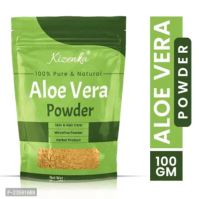 KIZENKA Best Aloe Vera Powder for Diy Hair  Skin Care - 100 G (Pack of 1)nbsp;-thumb0