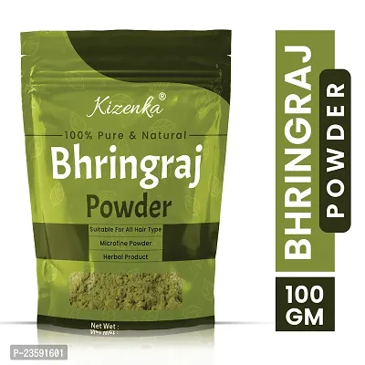 KIZENKA Bhringraj Powder -Natural Dry Herb for Hair Treatment 100GM ( Pack of 1)-thumb0