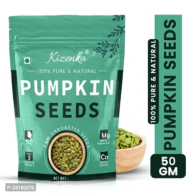 Kizenka Raw Pumpkin Seeds Loaded with Protein and Fibre Rich Superfood for Boost Immunity seed for Eating Pumpkin Seeds(50GM)-thumb0