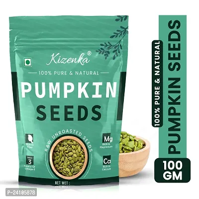 Kizenka Raw Pumpkin Seeds Loaded with Protein and Fibre Rich Superfood for Boost Immunity seed for Eating Pumpkin Seeds(100GM)